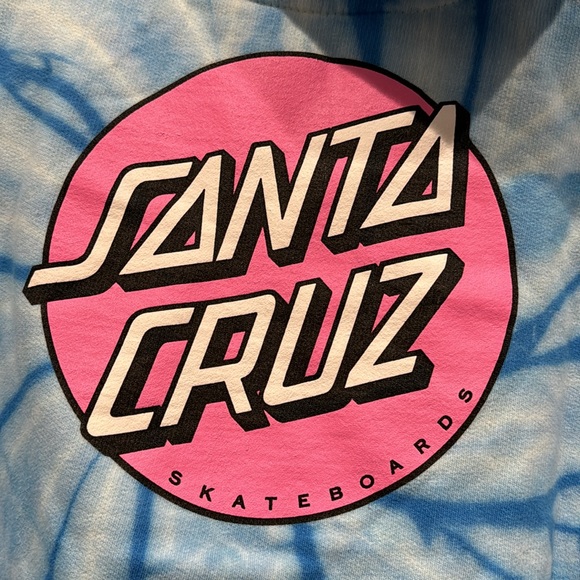NWOT BLUE WHITE TIE DYE Santa Cruz HOODIE M - Picture 5 of 8